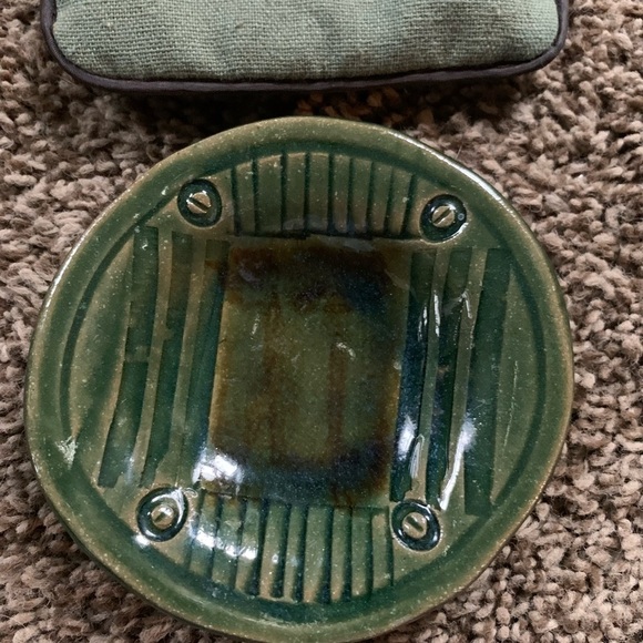 Hand Made Stoneware Round Trinket Plate by Tina - Picture 3 of 3